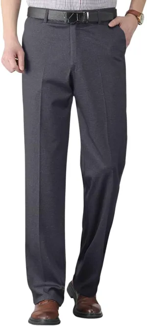 Vintage Dress Pants for Men Regular Fit Business Casual Pants Lightweight Dressy Golf Pants with Pockets