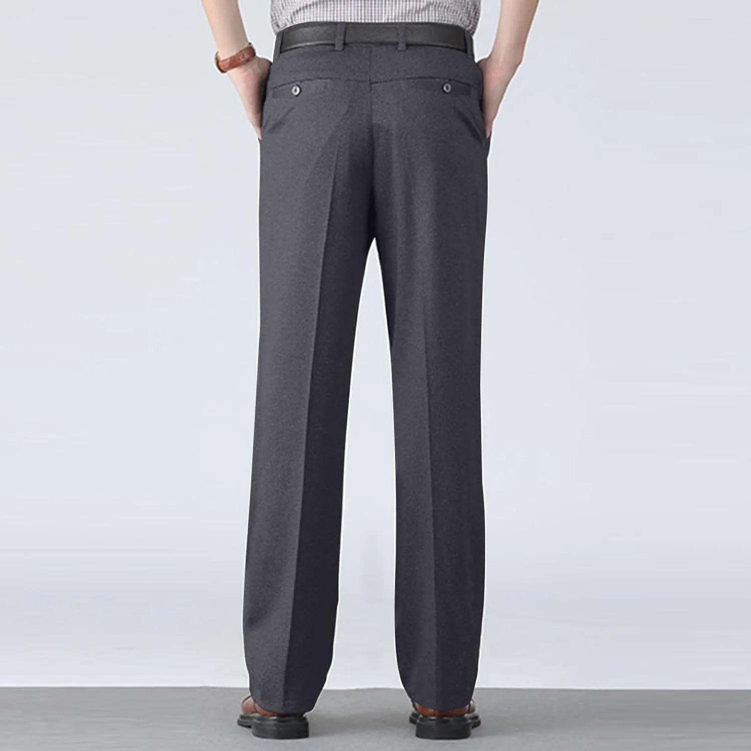 Vintage Dress Pants for Men Regular Fit Business Casual Pants Lightweight Dressy Golf Pants with Pockets