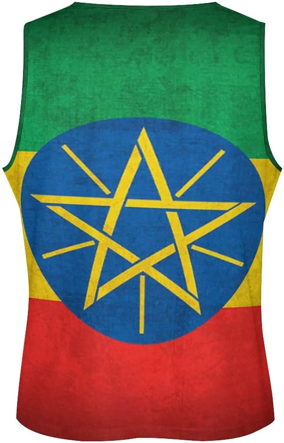 Vintage Ethiopia Flag Men's Activewear Tank Tops Gym Sleeveless Muscle T Shirts Workout Tees Vest