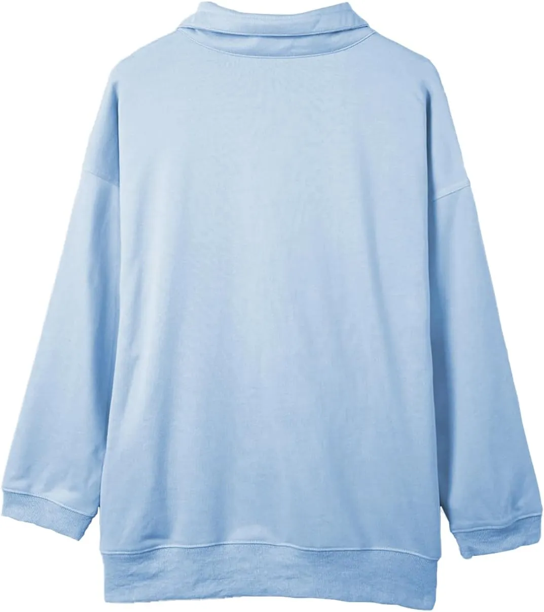 VISLILY Plus-Size-Sweatshirts for Women Oversized Half Zip Pullover Casual Long Sleeve Sweater Trendy Tops with Pocket XL-5XL
