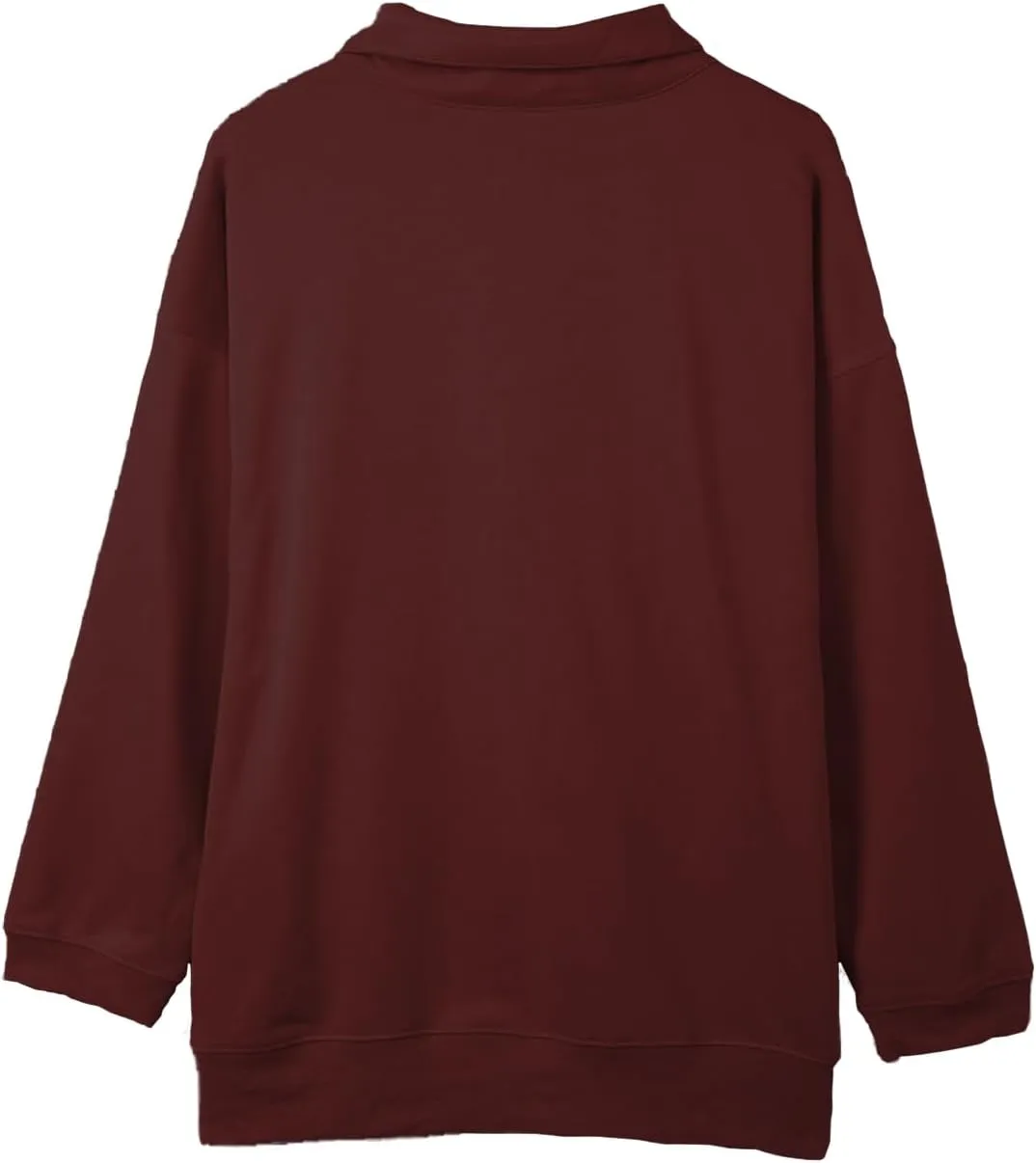 VISLILY Plus-Size-Sweatshirts for Women Oversized Half Zip Pullover Casual Long Sleeve Sweater Trendy Tops with Pocket XL-5XL