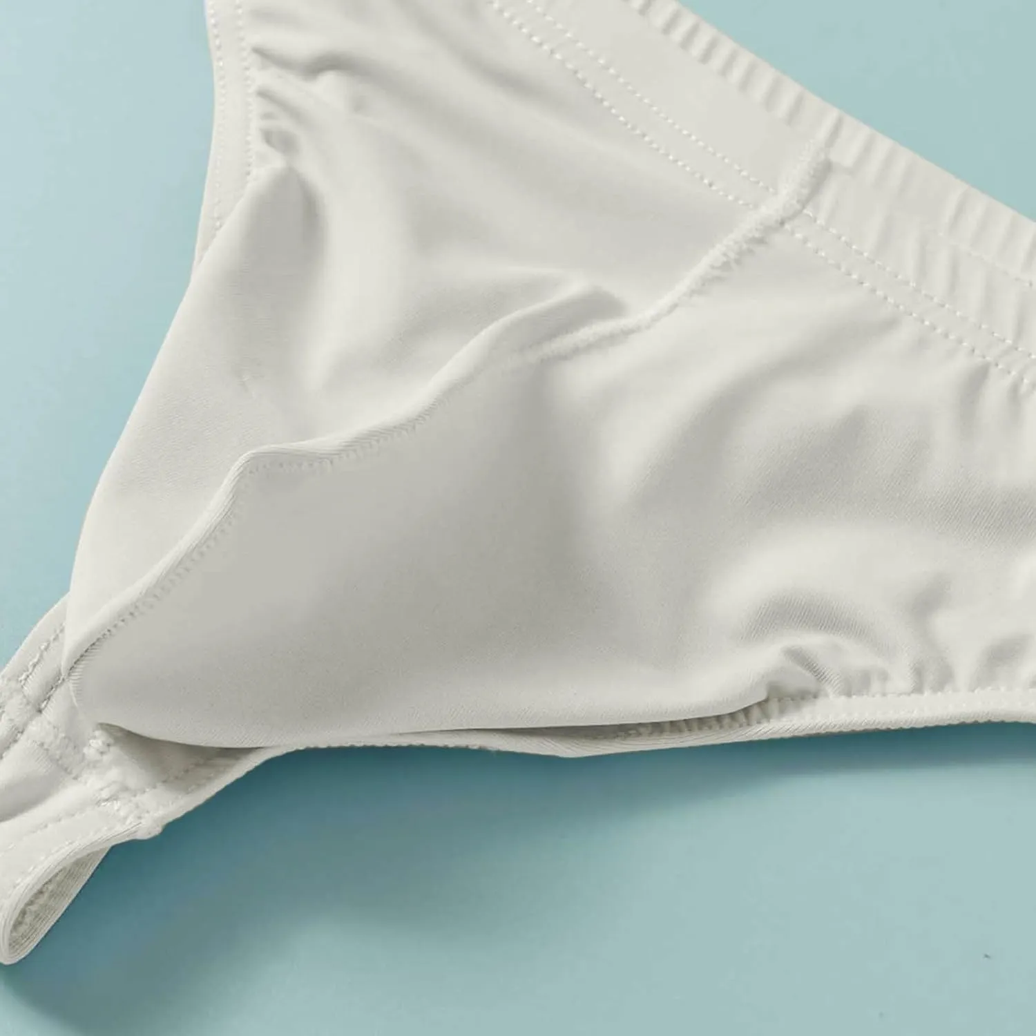 wodceeke Men's Panties Underwear Sexy Thongs Ice Silk Briefs Low Rise Breathable Underpants Sissy Lingerie