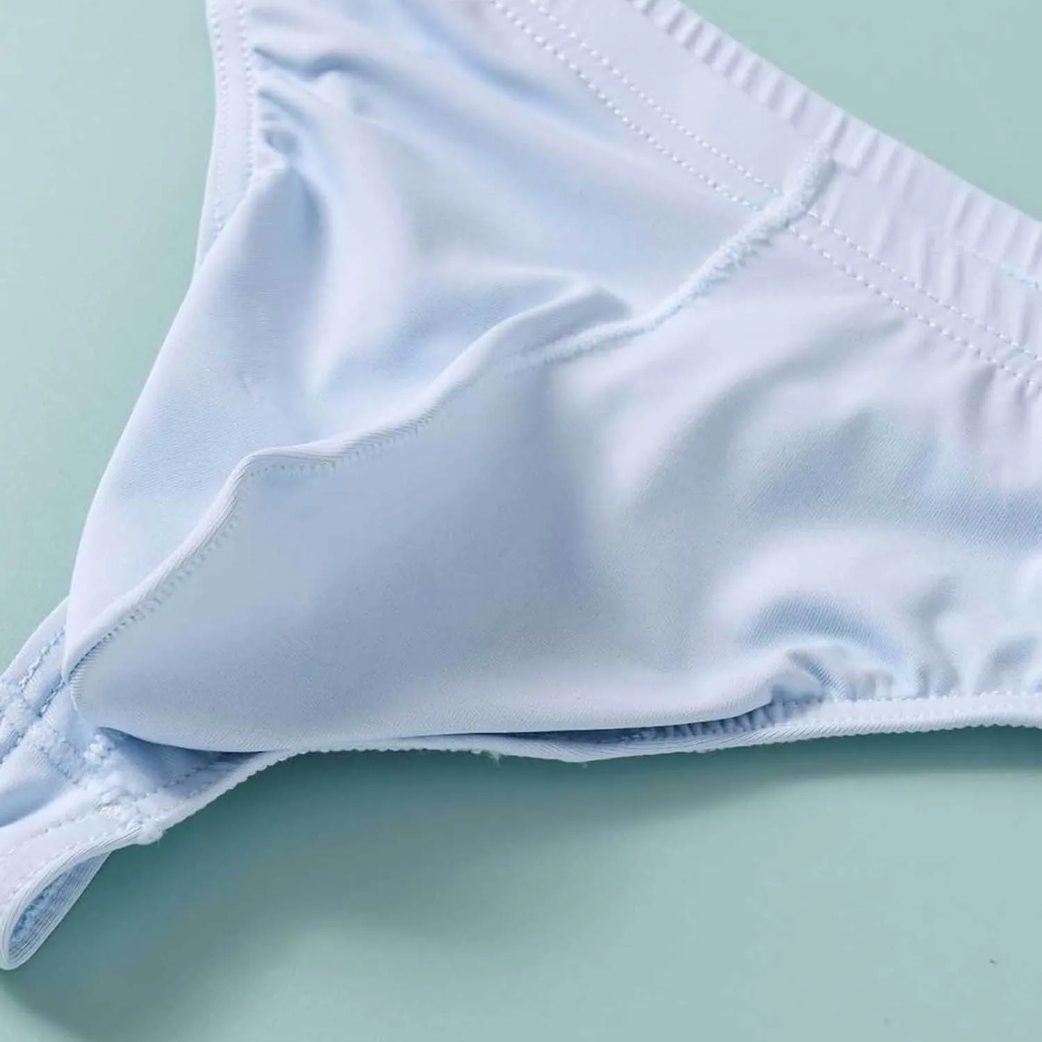 wodceeke Men's Panties Underwear Sexy Thongs Ice Silk Briefs Low Rise Breathable Underpants Sissy Lingerie