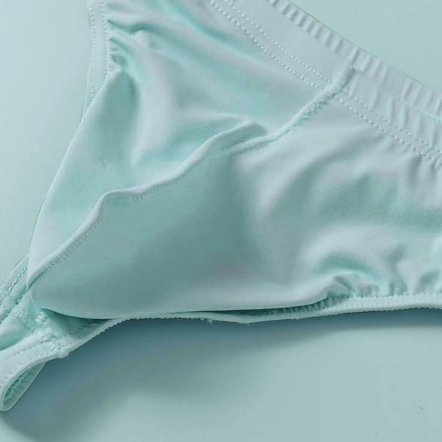 wodceeke Men's Panties Underwear Sexy Thongs Ice Silk Briefs Low Rise Breathable Underpants Sissy Lingerie