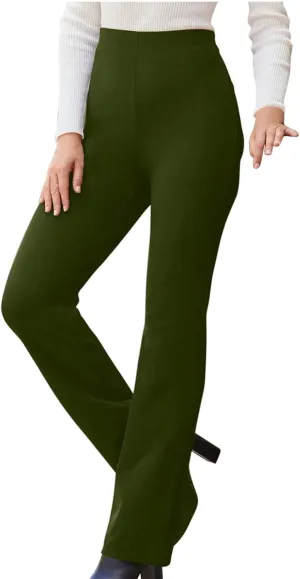 Women High Waist Pull-On Dress Pants Tummy Control Yoga Legging Trousers Business Casual Office Suit Pants for Work