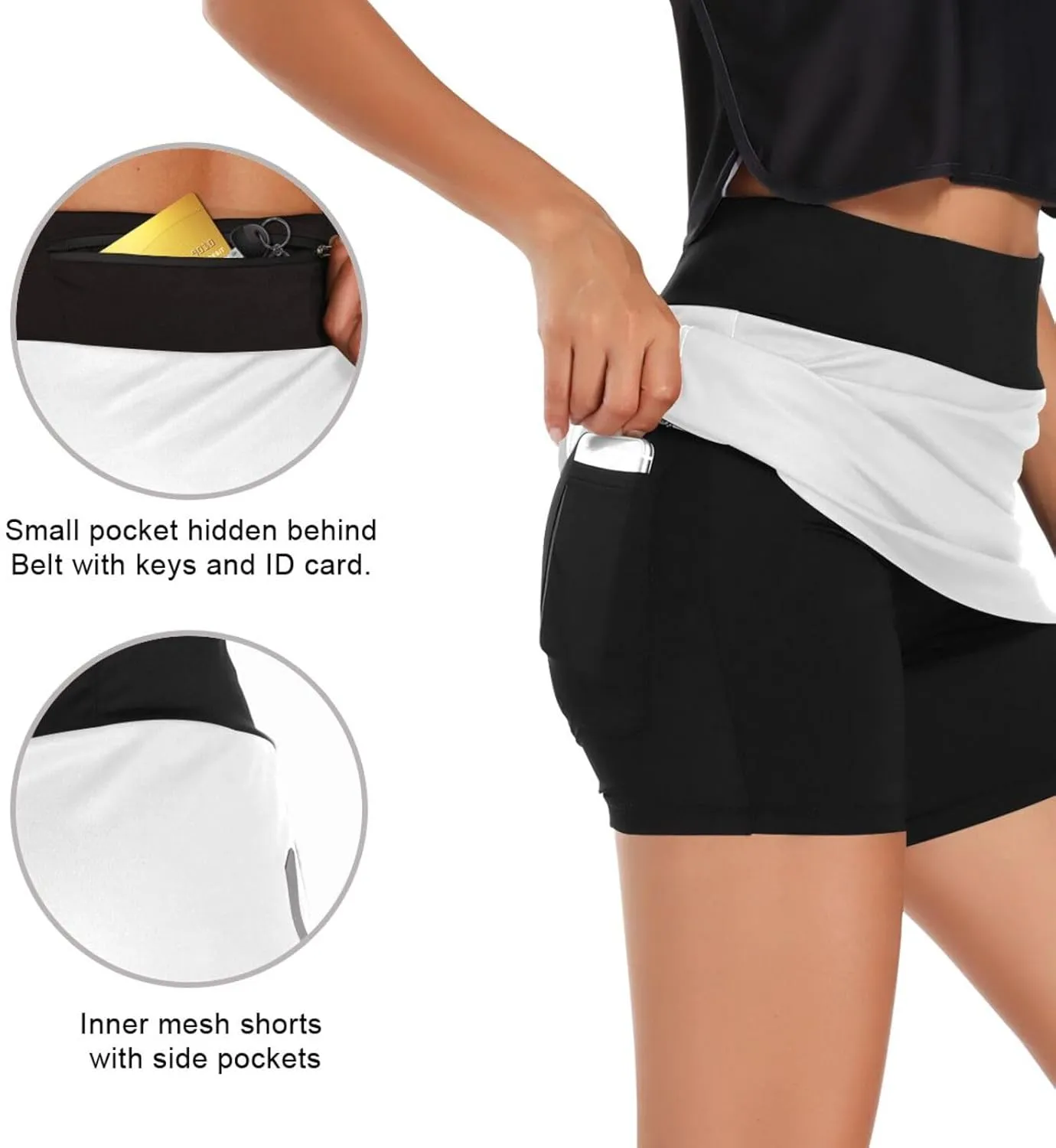 Women Tennis Skirts Golf Athletic Activewear Skorts with Pockets Summer Mini Skirt Shorts for Workout Running Hiking