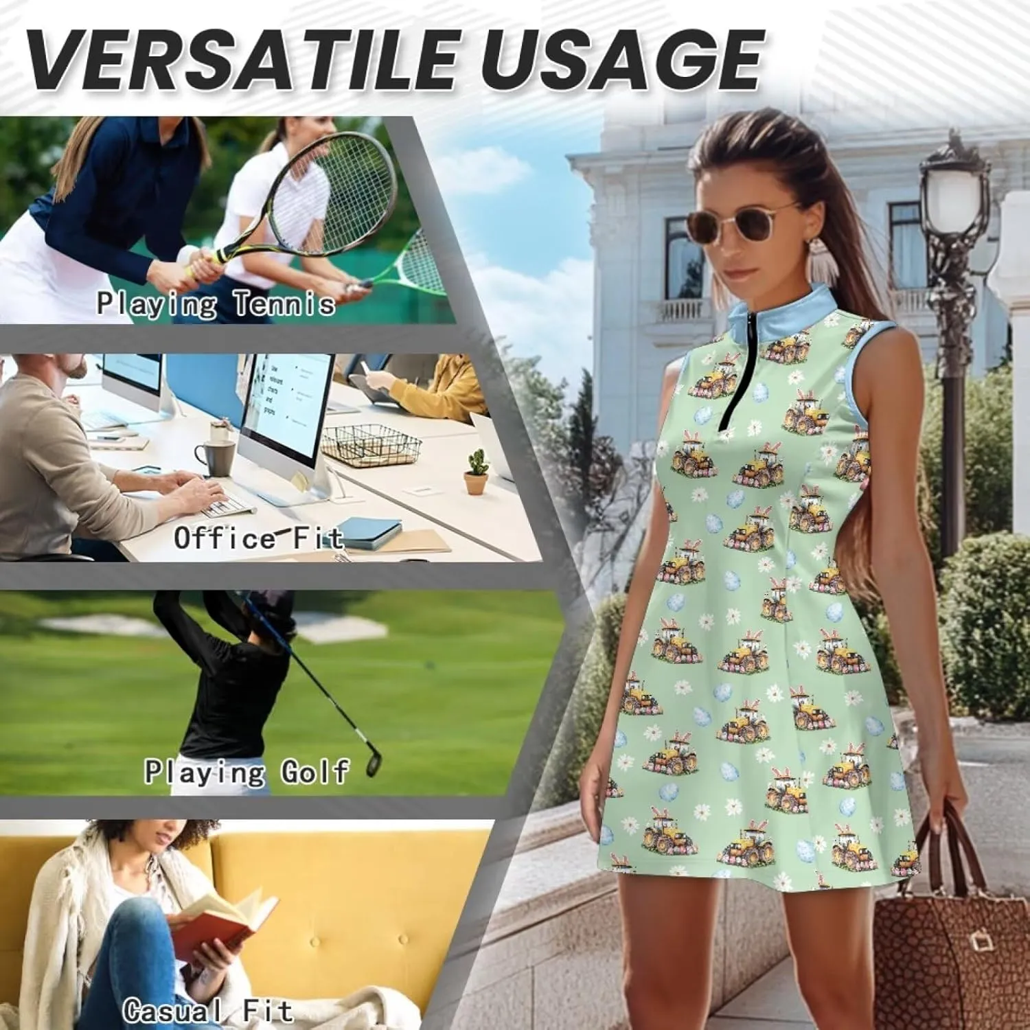Women's Golf Shirt Sleeveless Tops High Waisted Skort Skirt Pant Set Quick Dry Golf Clothing Activewear