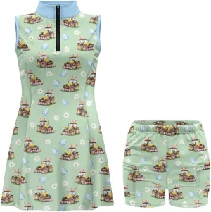 Women's Golf Shirt Sleeveless Tops High Waisted Skort Skirt Pant Set Quick Dry Golf Clothing Activewear