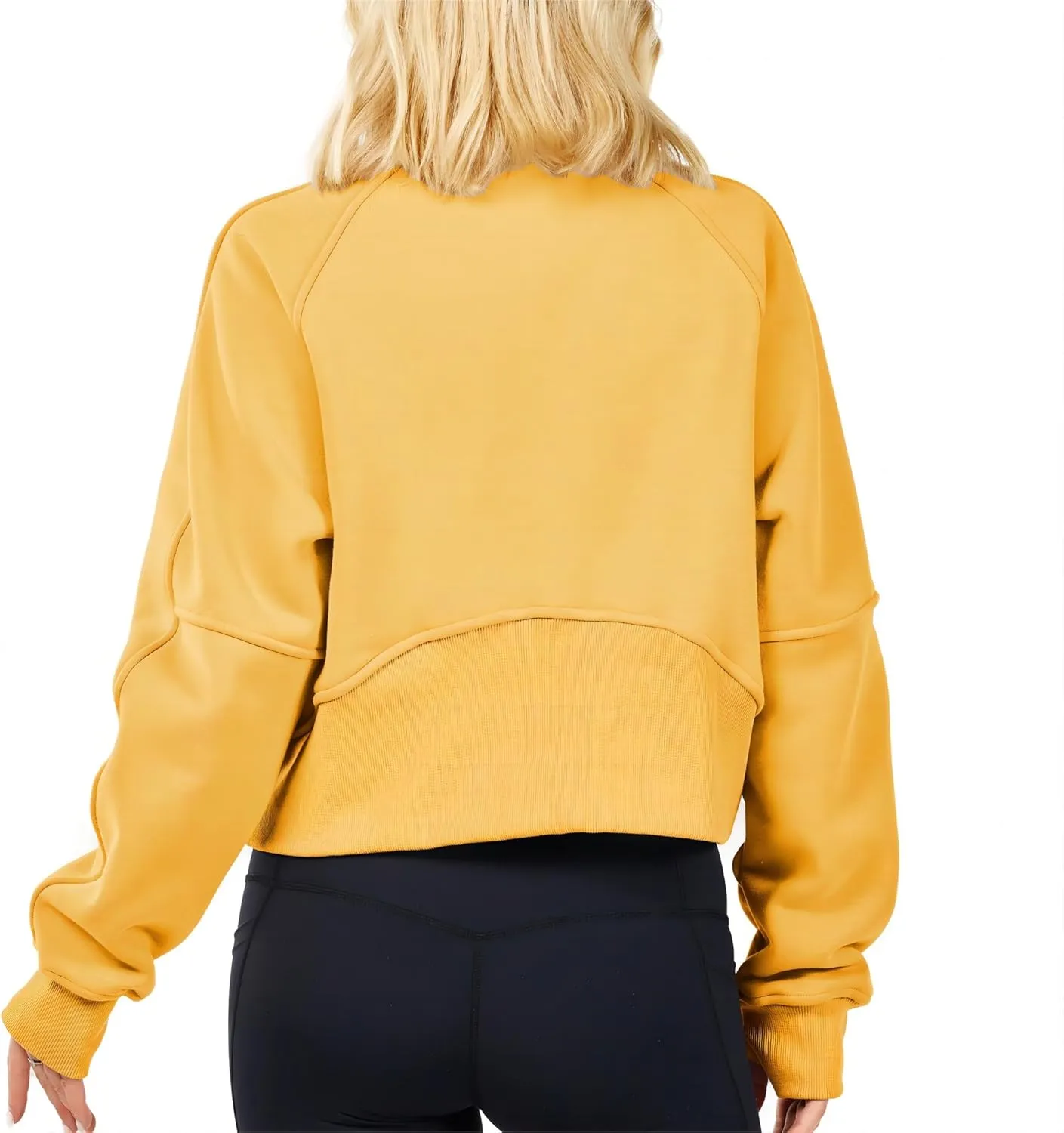 Womens Half Zip Sweatshirt Jacket Pullover Fleece Lined Hoodies Fall Outfits Clothes Crop Tops Sweater Thumb Hole