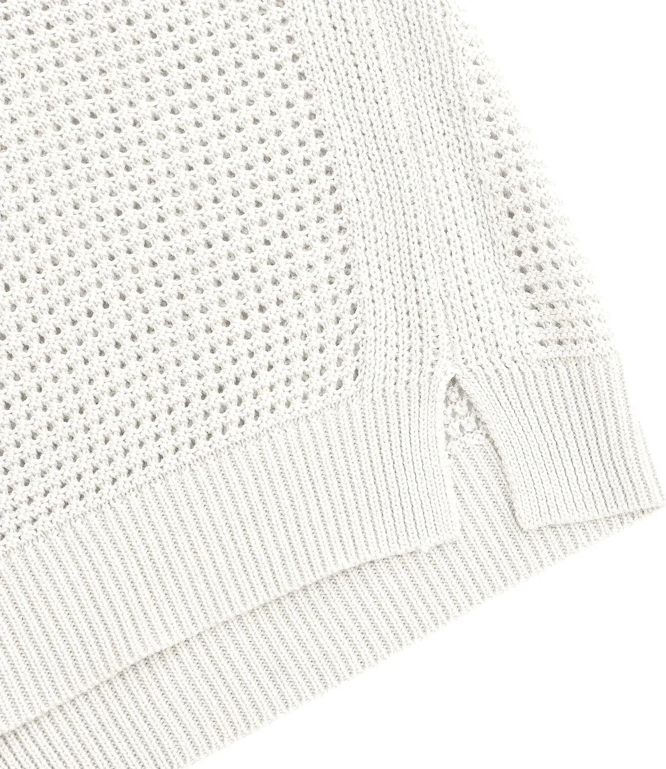 Womens Knit Sweater Vest Summer Tank Tops Round Neck Crochet Hollow Out Sleeveless Crop Top