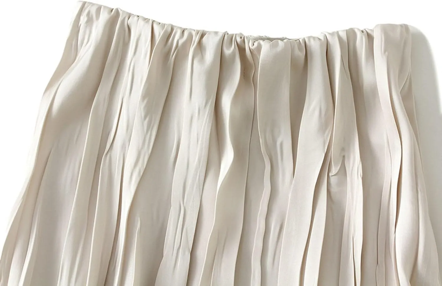 Women's Pleated Skirt Elegant A-Line High Waist Crinkled Midi Skirts Casual Summer Outfits