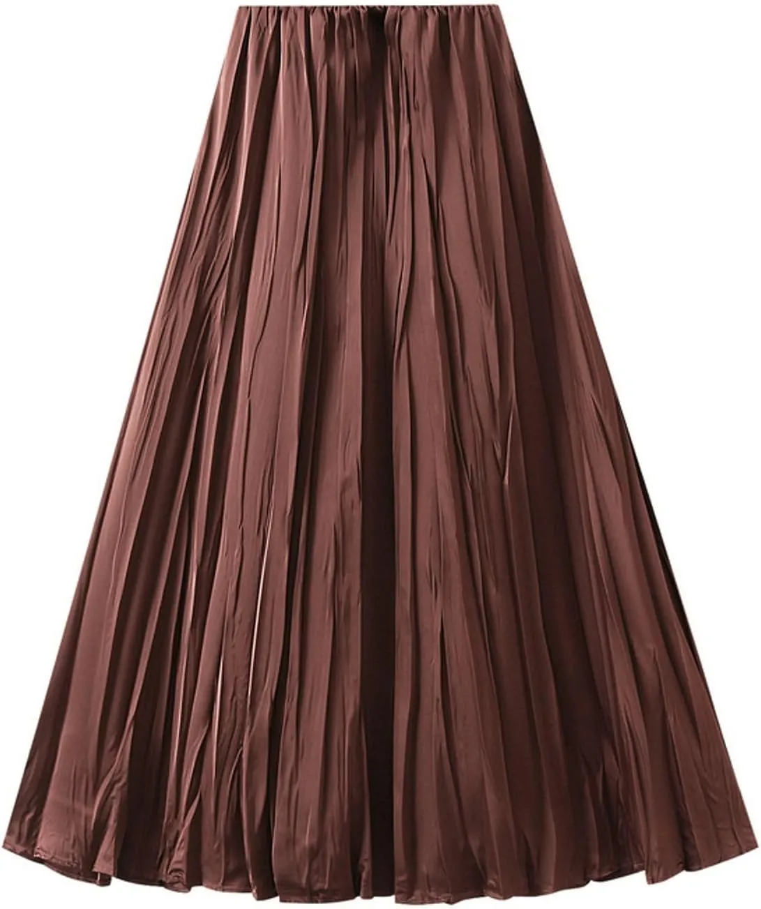 Women's Pleated Skirt Elegant A-Line High Waist Crinkled Midi Skirts Casual Summer Outfits