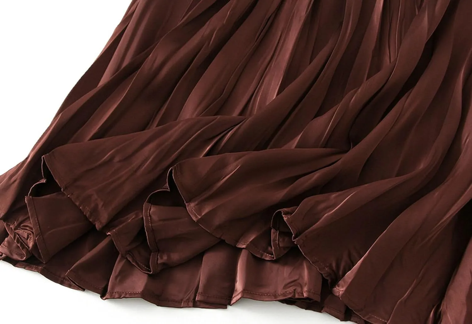 Women's Pleated Skirt Elegant A-Line High Waist Crinkled Midi Skirts Casual Summer Outfits