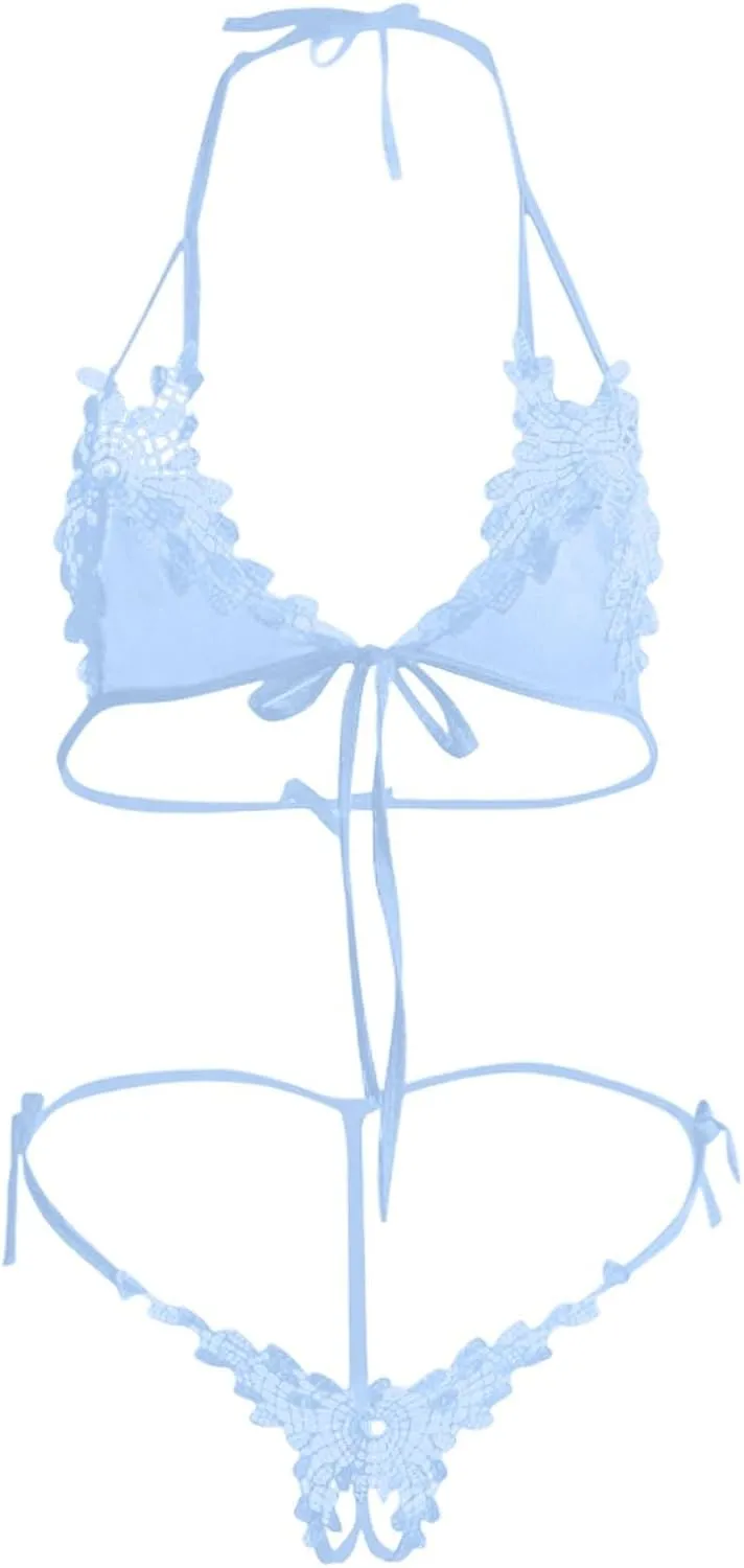 Women's Sexy Underwear Set Three Point Bikini Open Crotch Lingerie for Confident Big Size Women Fashion