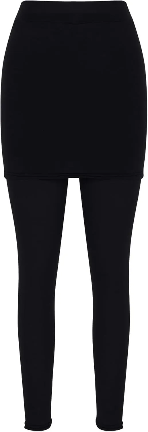 Womens Tennis Skirted Leggings Casual Workout Yoga Pants Golf Skapri with Skirts Activewear Joggers Active Skort
