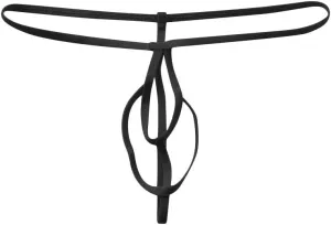 YOLAI Mens Sexy Stretch Bulge Pouch Thong Bikini G-Strings Briefs Underwear Underpants (Black, One Size)